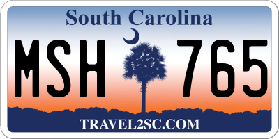 SC license plate MSH765
