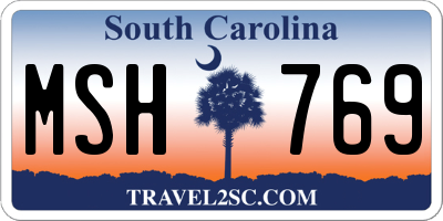 SC license plate MSH769