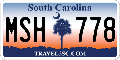 SC license plate MSH778