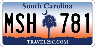 SC license plate MSH781