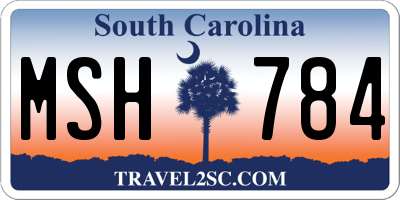 SC license plate MSH784