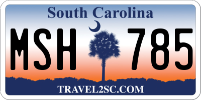 SC license plate MSH785