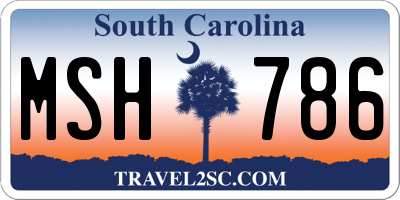 SC license plate MSH786
