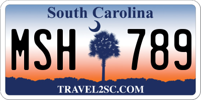 SC license plate MSH789