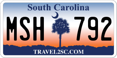SC license plate MSH792
