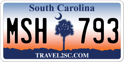 SC license plate MSH793