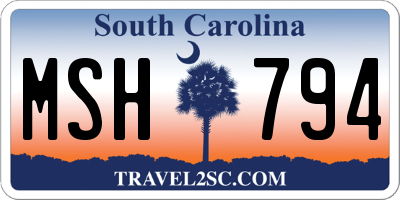 SC license plate MSH794