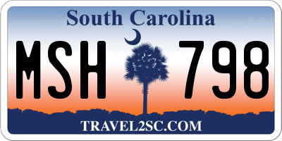 SC license plate MSH798