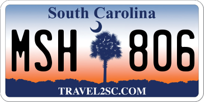 SC license plate MSH806
