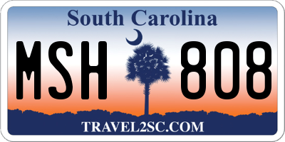 SC license plate MSH808