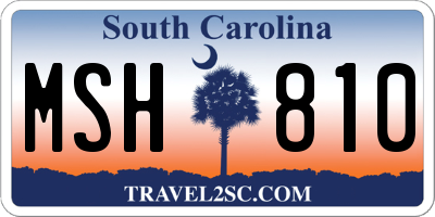 SC license plate MSH810