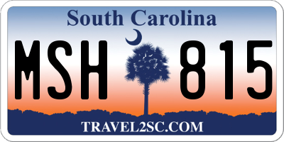 SC license plate MSH815