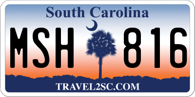 SC license plate MSH816