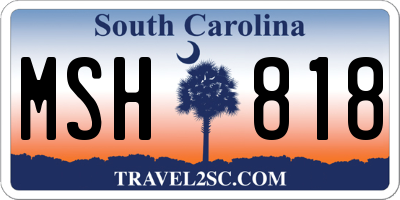 SC license plate MSH818