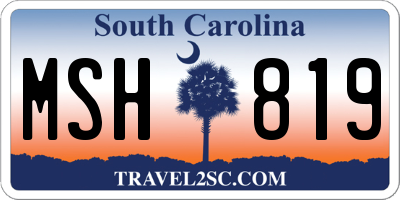 SC license plate MSH819