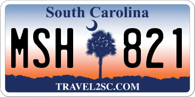 SC license plate MSH821