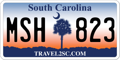 SC license plate MSH823