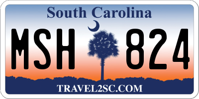 SC license plate MSH824