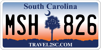 SC license plate MSH826