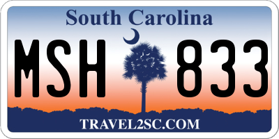 SC license plate MSH833