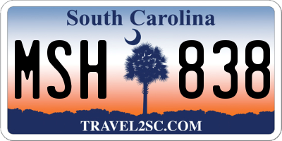 SC license plate MSH838