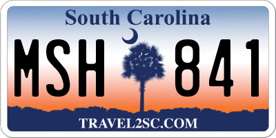SC license plate MSH841