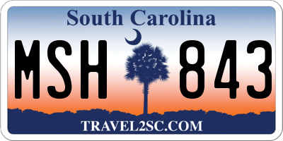 SC license plate MSH843