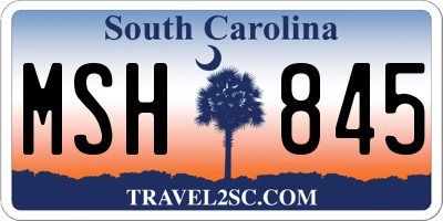 SC license plate MSH845