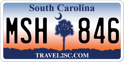 SC license plate MSH846