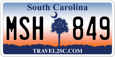 SC license plate MSH849