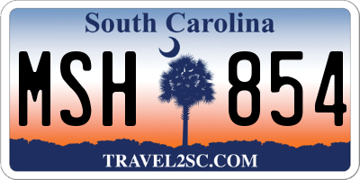 SC license plate MSH854
