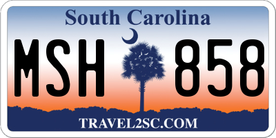 SC license plate MSH858