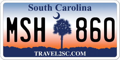 SC license plate MSH860