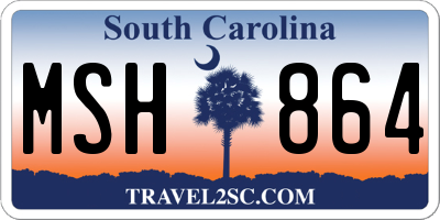 SC license plate MSH864