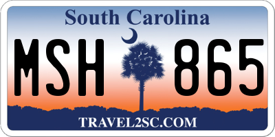 SC license plate MSH865