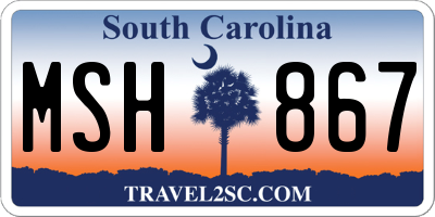 SC license plate MSH867