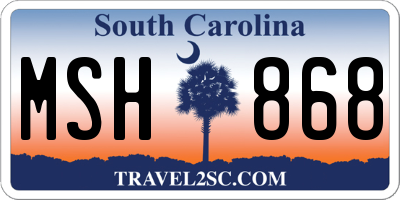 SC license plate MSH868
