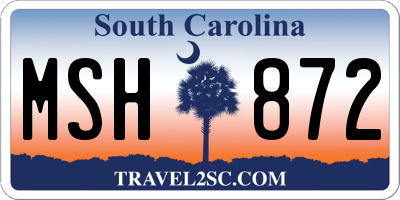 SC license plate MSH872