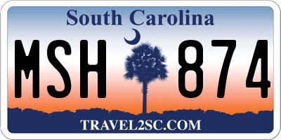 SC license plate MSH874