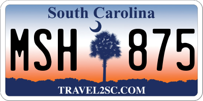 SC license plate MSH875