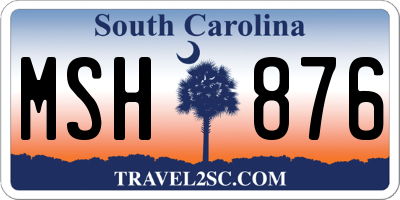 SC license plate MSH876