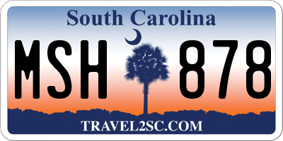 SC license plate MSH878