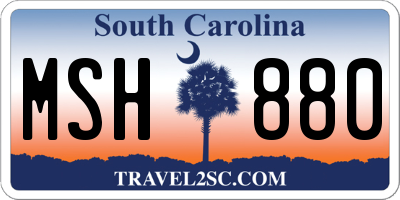 SC license plate MSH880