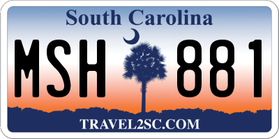 SC license plate MSH881