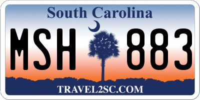 SC license plate MSH883