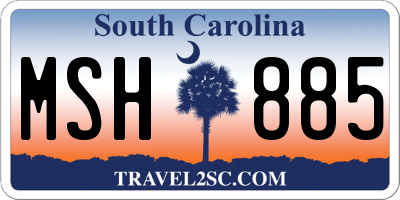 SC license plate MSH885