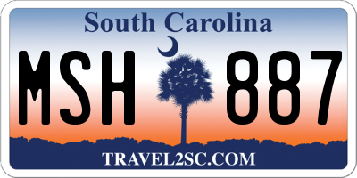 SC license plate MSH887