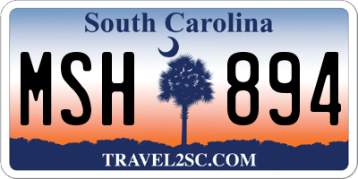 SC license plate MSH894