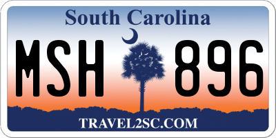 SC license plate MSH896