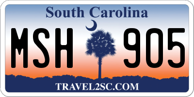 SC license plate MSH905